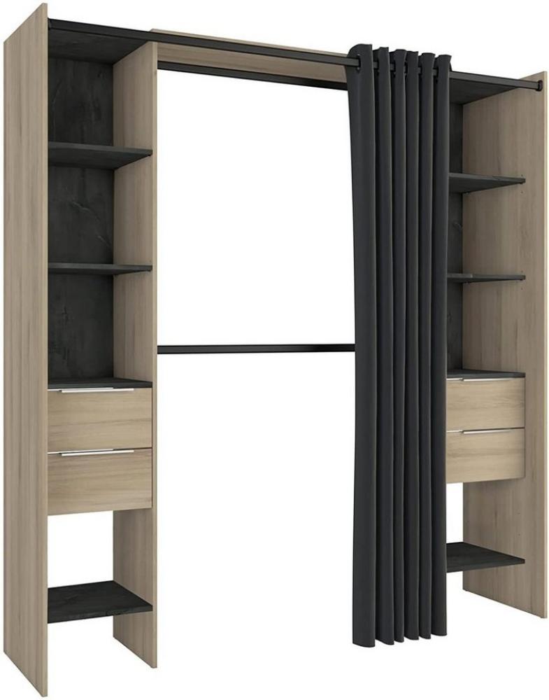 habeig Kleiderschrank Kleiderschrank begehbar offen Garderobe Schrank Regal Vorhang Bild 1