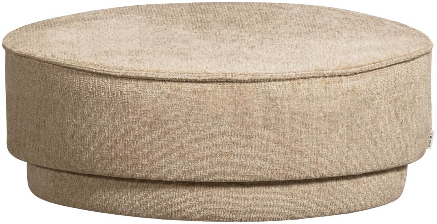 Hocker Pearl aus Melange-Stoff Ø 80 cm, Natur Bild 1