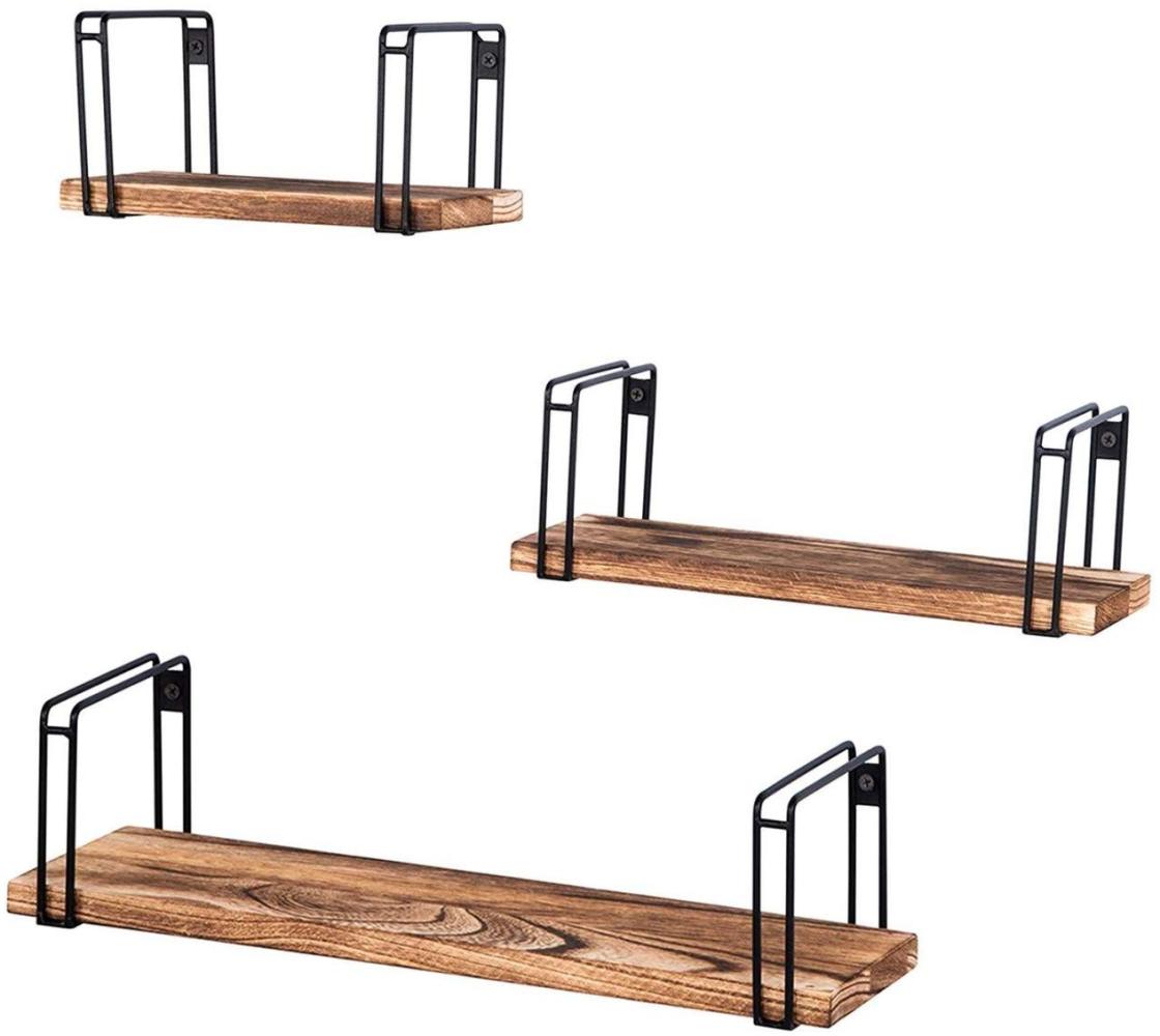3er Set Wandregal in U Form aus Holz & Metall Bild 1