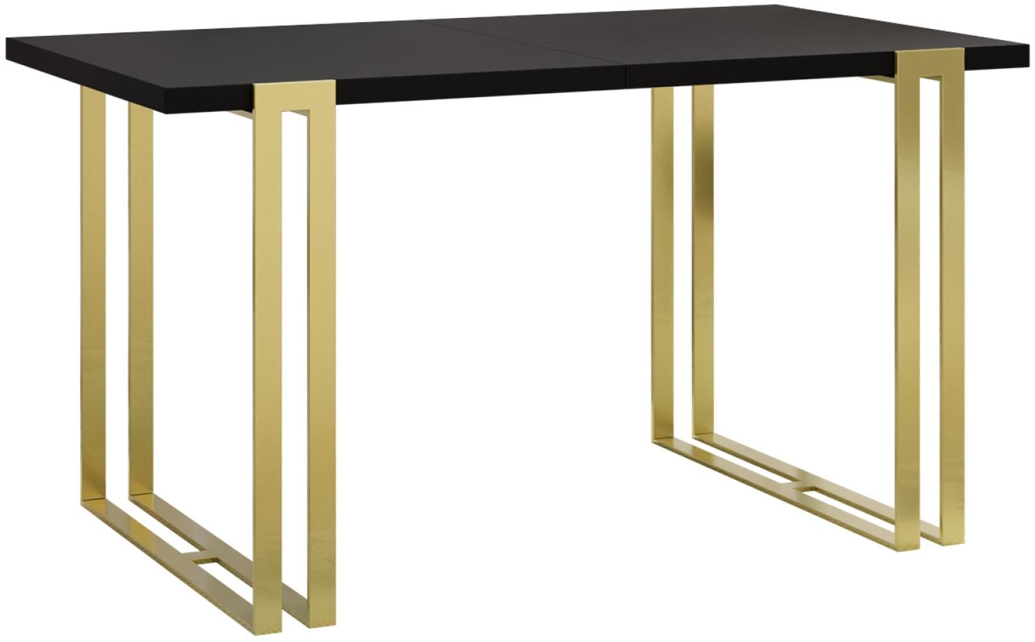 Ausziehbarer Tisch Husteo Gold (Farbe: Gold / Schwarz Molet) Bild 1