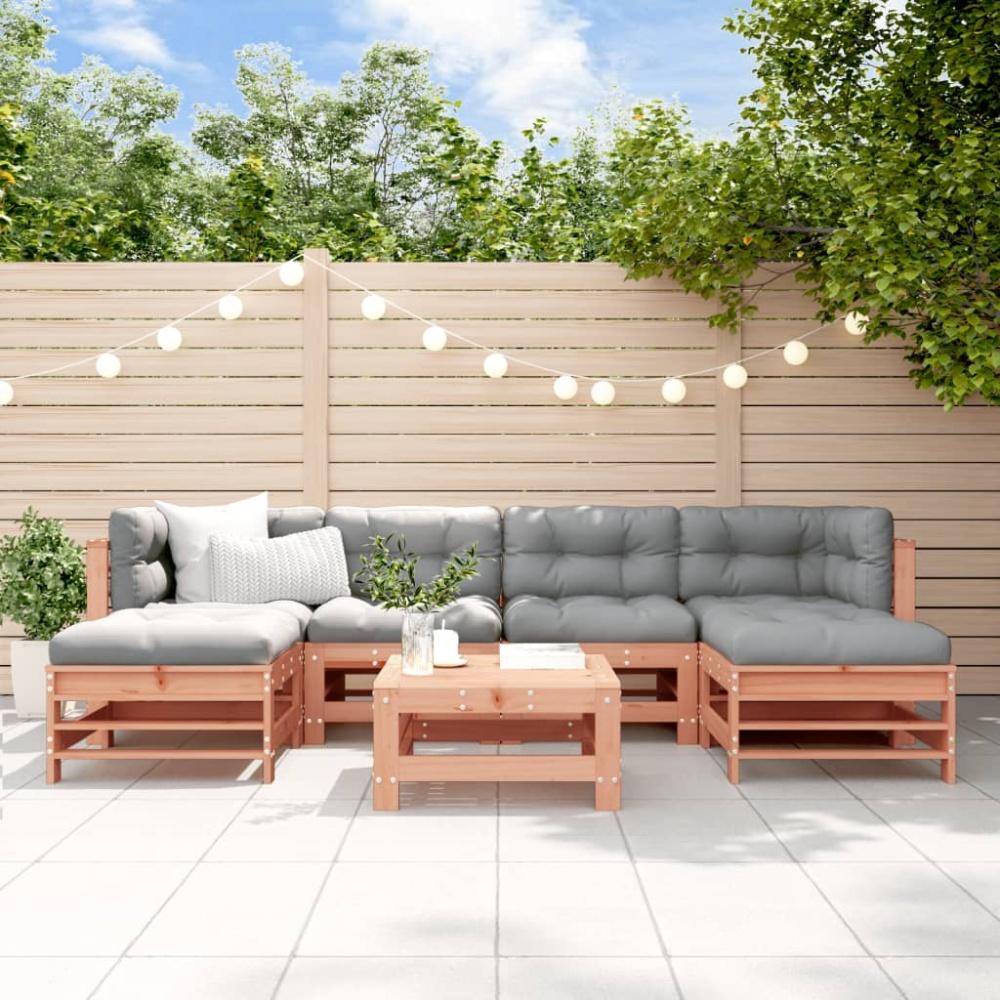 vidaXL 7-tlg. Garten-Lounge-Set mit Kissen Massivholz Douglasie 3185953 Bild 1