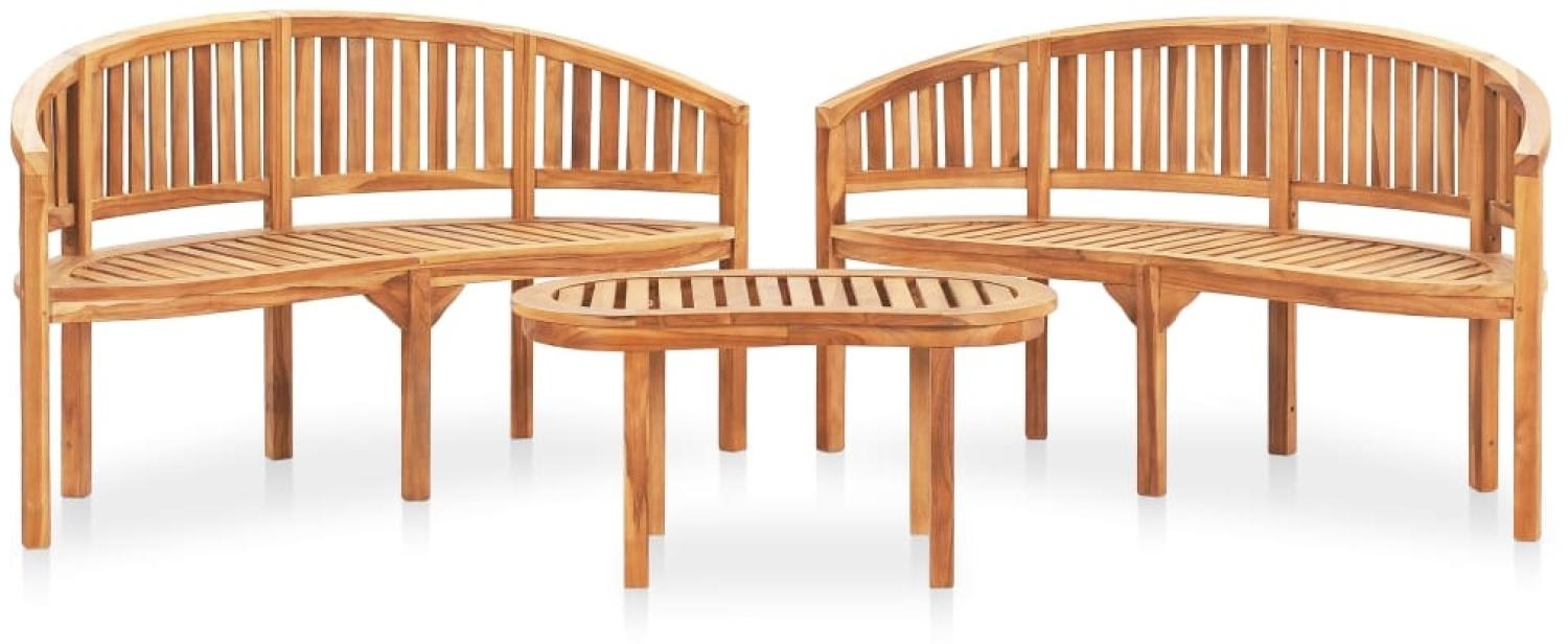 vidaXL 3-tlg. Garten-Lounge-Set Massivholz Teak 3059967 Bild 1