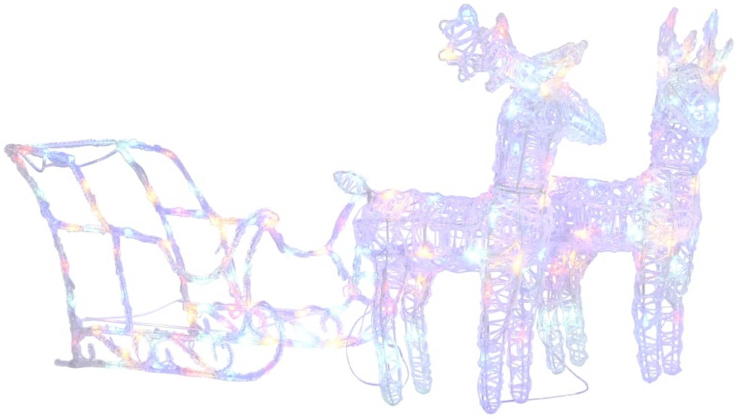 vidaXL Rentiere & Schlitten Weihnachtsdekoration 160 LEDs 130 cm Acryl 328522 Bild 1