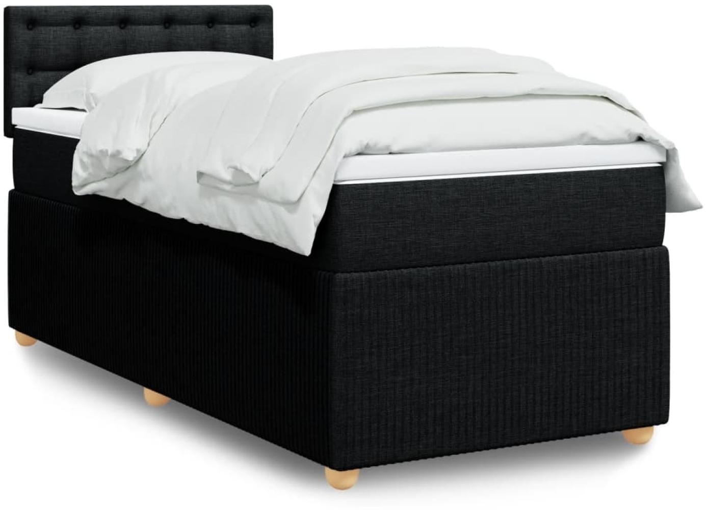 vidaXL Boxspringbett mit Matratze Schwarz 80x200 cm Stoff 3289599 Bild 1