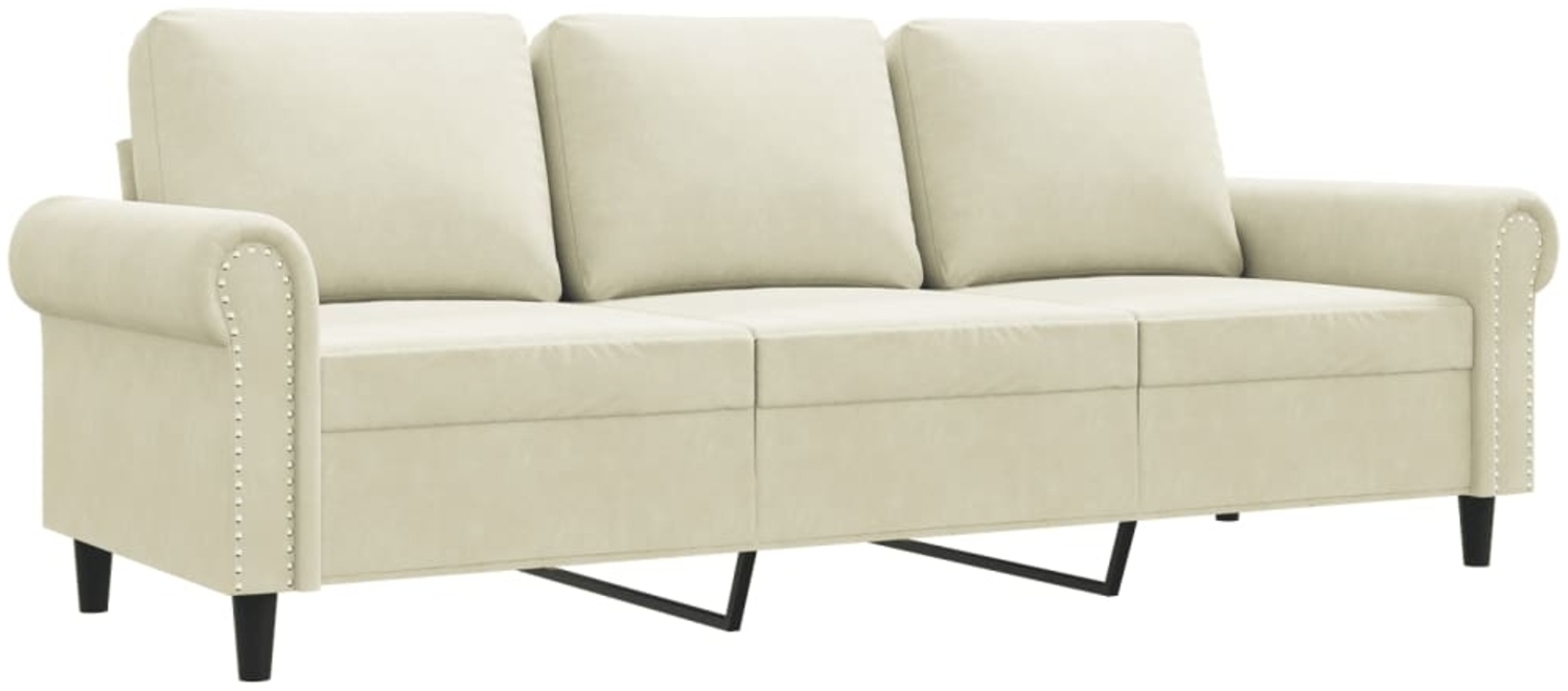 vidaXL 3-Sitzer-Sofa Creme 180 cm Samt 359547 Bild 1