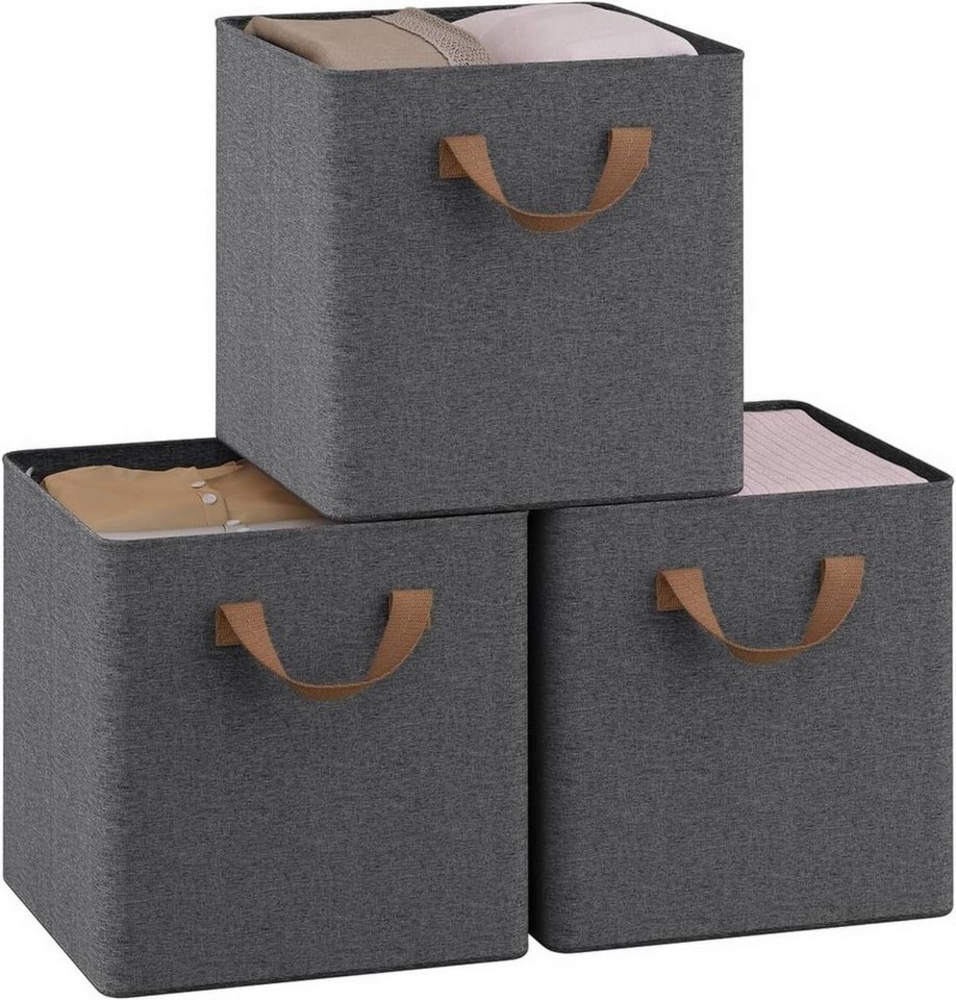 Woltu Aufbewahrungsbox (3 St), faltbare Stoffboxen 3 Stück, mit Griffen Metallrahmen Bild 1