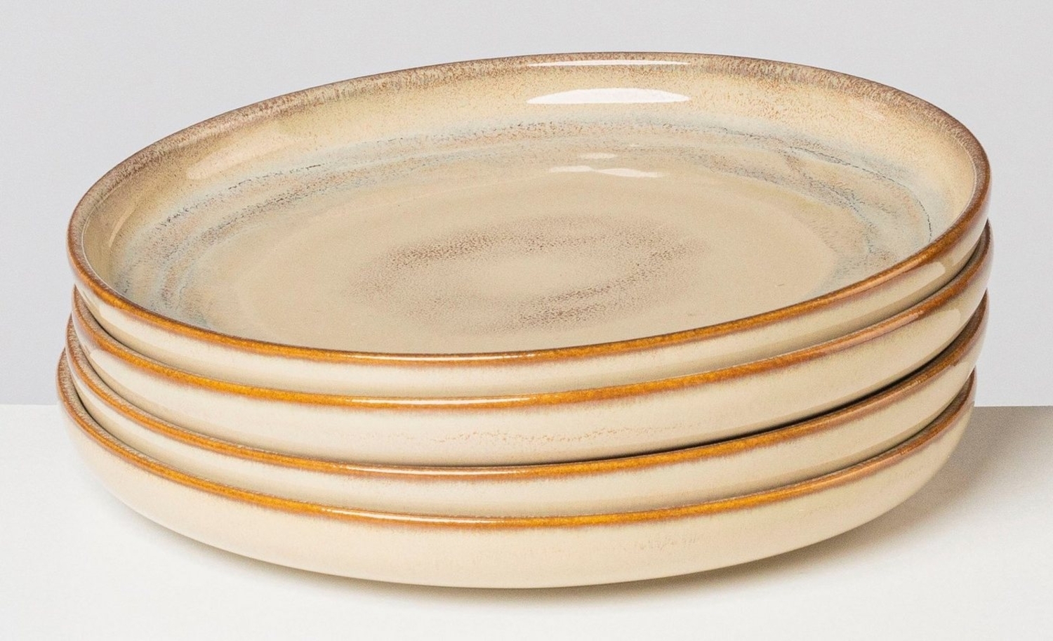 Gipfelstück Dessertteller Nebelwald, (4 St), Scandi-Style, glänzende Reaktivglasur, jedes Stück ein Unikat Bild 1