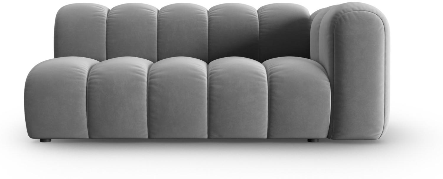 Micadoni Modulares Sofa Lupine 3-Sitzer Rechts Samtstoff Grau Bild 1