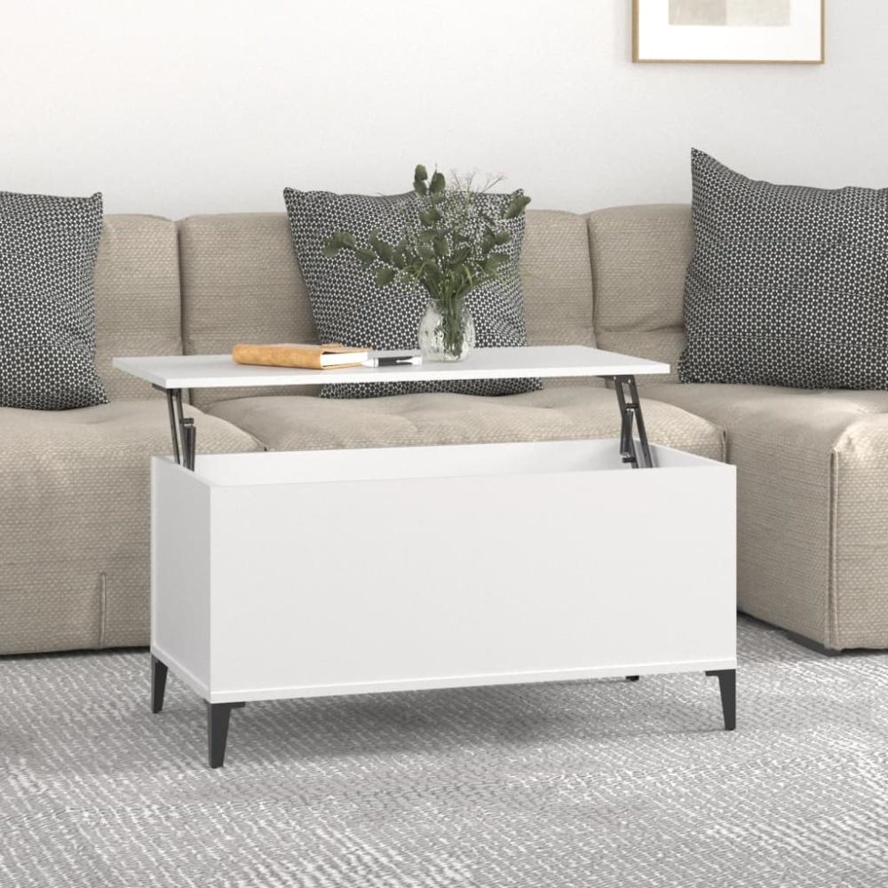 vidaXL Couchtisch Weiß 90x44,5x45 cm Holzwerkstoff 819588 Bild 1