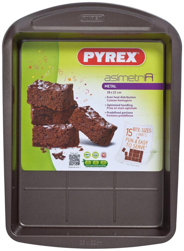 Backform Pyrex Asimetria rechteckig Schwarz 28x22 cm Metall (6 Stück) Bild 1