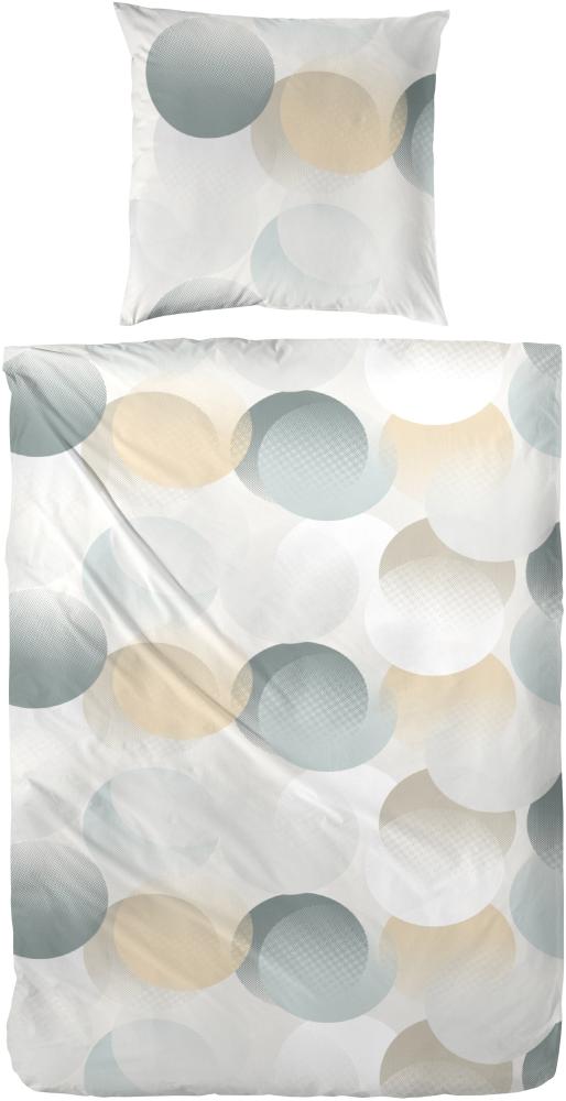 Primera Perkal Bettwäsche 155x220 Punkte Kreise olive ocker weiß 133045-51 Bild 1
