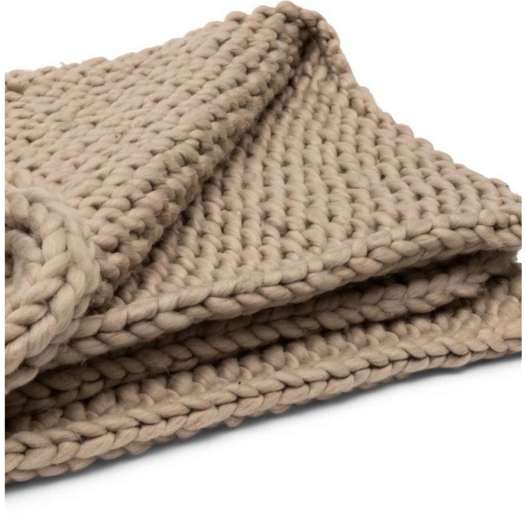 Wohndecke Riviera Maison Brutal Knit Throw 150X130 Plaid Wohndecke beige, Rivièra Maison Bild 1