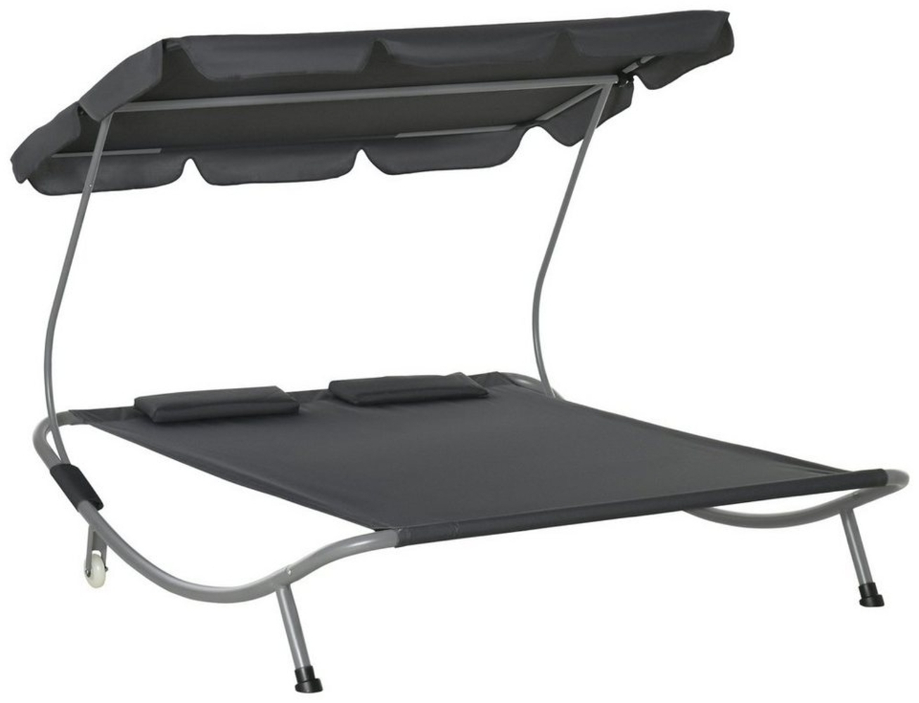 Outsunny Gartenliege Sonnenliege rollbar mit Dach Bild 1