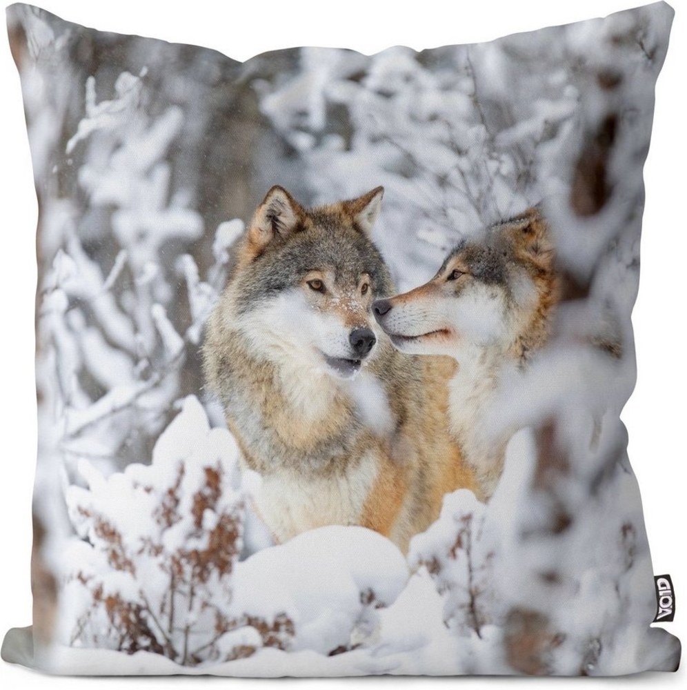 VOID Kissenbezug, (1 Stück), Wolf Winter Wildtier Schnee Wolf Winter Wildtier Schnee Wald Natur Ti Bild 1