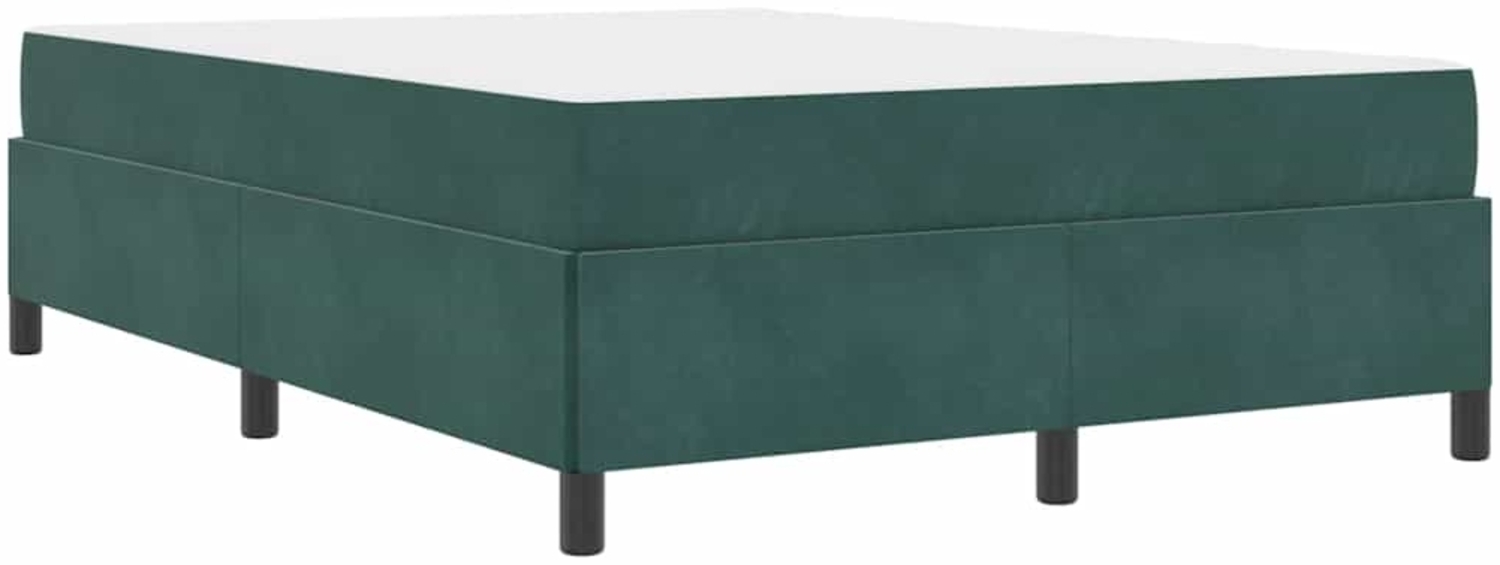 vidaXL Bettrahmen mit Matratze Dunkelgrün 140 x 190 cm Stoff 3399063 Bild 1