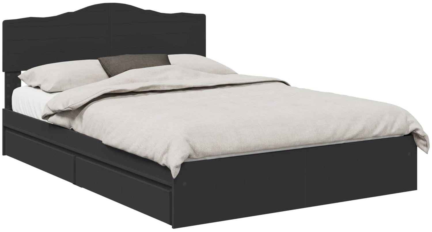 vidaXL Aufbewahrungsbett Schwarz 150x200 cm Holzwerkstoff 3413083 Bild 1