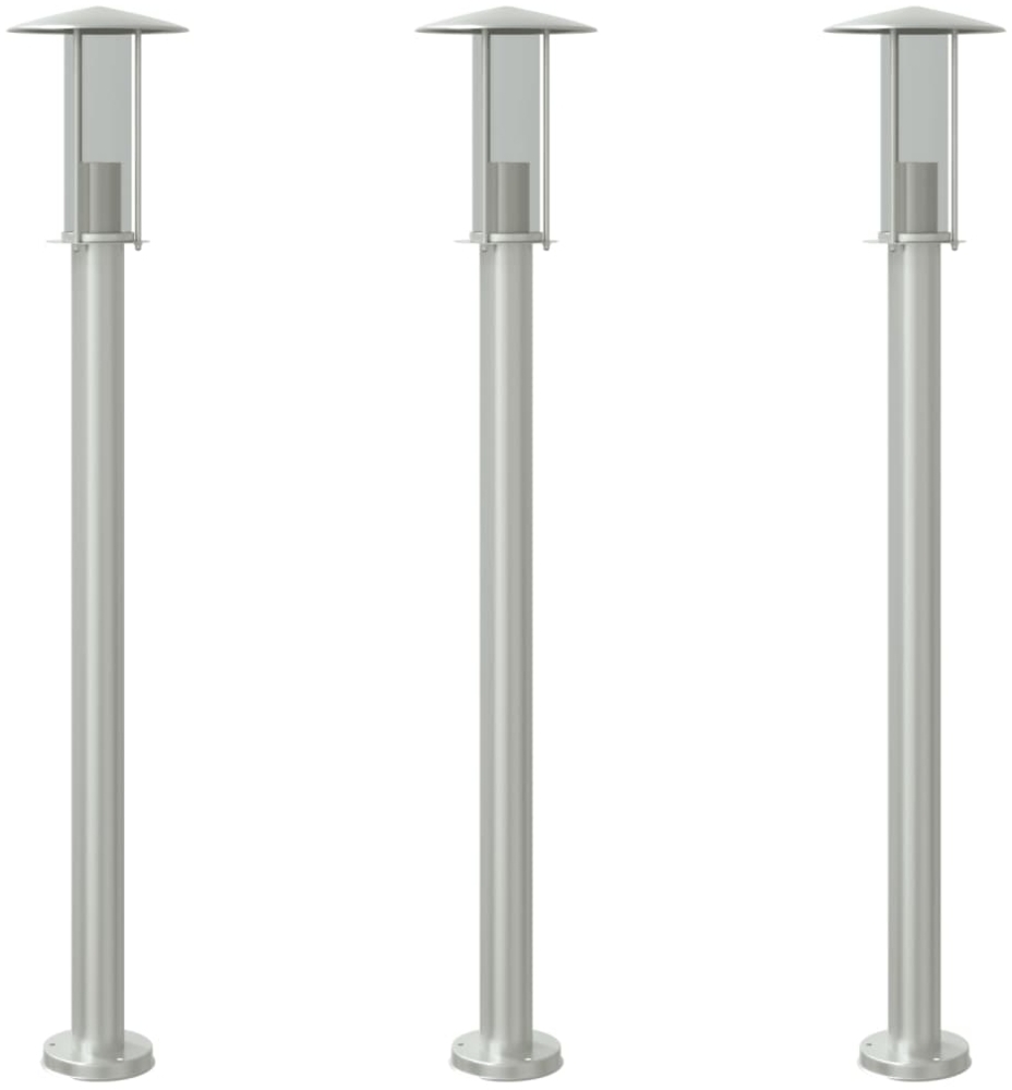 vidaXL Wegeleuchten 3 Stk. Silbern 100 cm Edelstahl 4006352 Bild 1
