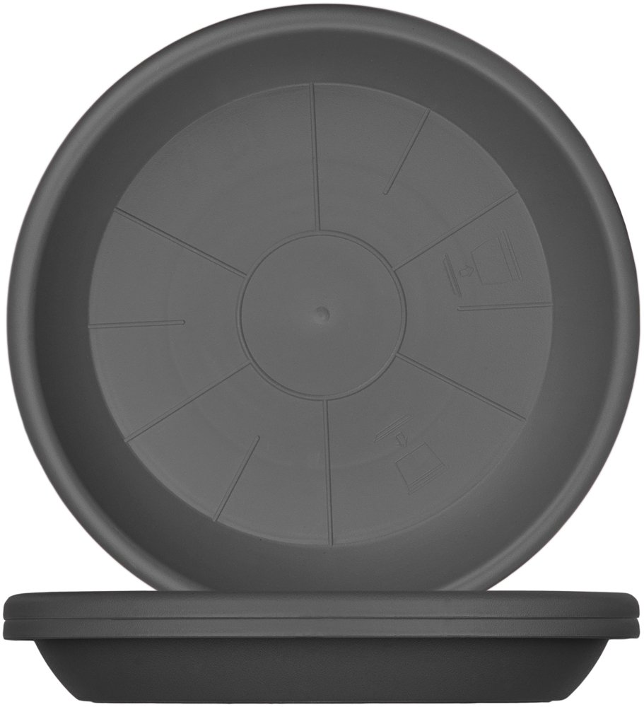 BigDean 3x Blumentopf Untersetzer Ø 39 cm Farbe Anthrazit Kunststoff Blumenuntersetzer Blumentopfuntersetzer passend zu Ø 40 cm Blumentöpfen Bild 1