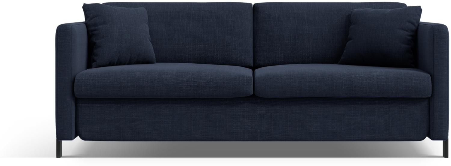 Micadoni Schlafsofa Gloria 2-Sitzer Strukturierter Stoff Blau 205x140 Bild 1