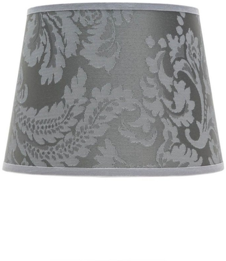 Licht-Erlebnisse Lampenschirm WILLOW, Leuchtenschirm klein Stoff Silber Barock Muster Nachttisch Lampe Bild 1