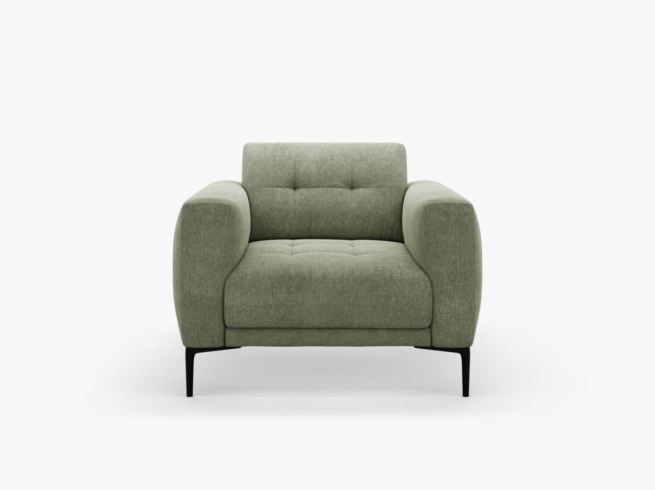 Micadoni Sessel Bemy 1-Sitzer Strukturierter Stoff Dunkel-Olivgrün Bild 1