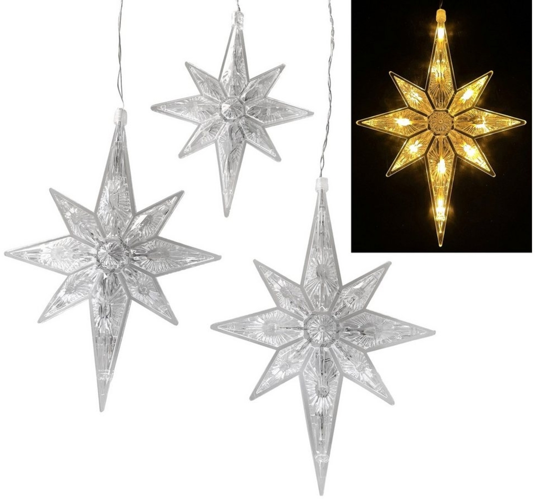 Online-Fuchs LED Stern 4 Sterne für Weihnachten zum Aufhängen mit Saugnapf- Fensterdeko, 10 LEDs pro Stern, Warmweiß oder Farbwechsel wählbar, inklusive 6-Stunden Timerfunktion Bild 1