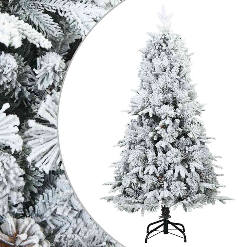 vidaXL Künstlicher Scharnier-Weihnachtsbaum schneebedeckt Weiß 120 cm 42019306 Bild 1
