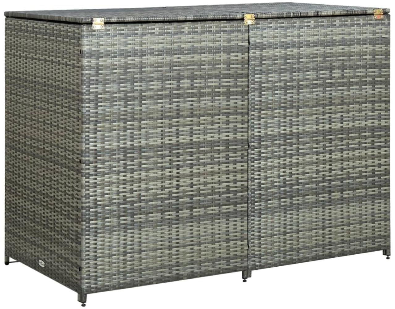 vidaXL Mülltonnenbox für 2 Tonnen Poly Rattan Anthrazit 148×77×111 cm 46463 Bild 1