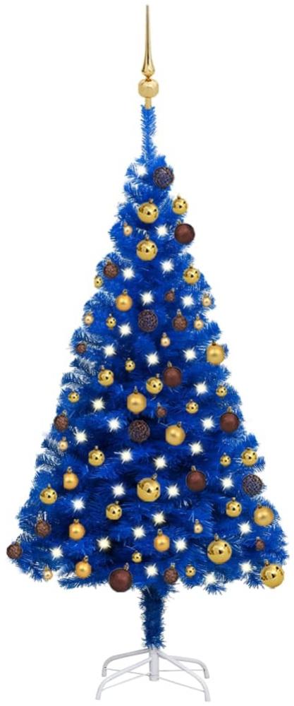 vidaXL Künstlicher Weihnachtsbaum Beleuchtung & Kugeln Blau 120 cm 3077507 Bild 1