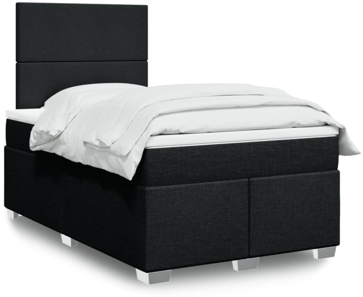 vidaXL Boxspringbett mit Matratze Schwarz 120x190 cm Stoff 3292722 Bild 1