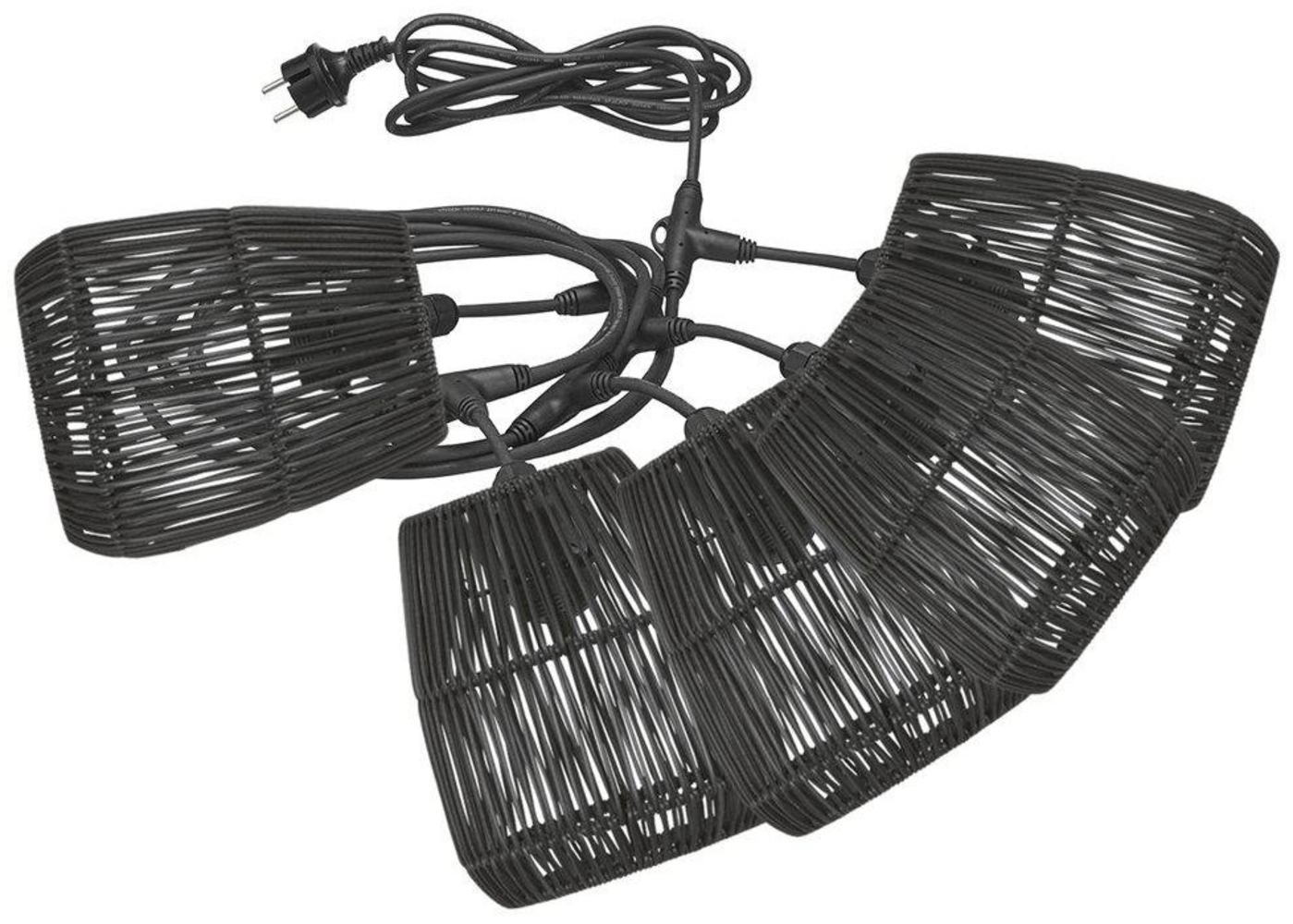 PR Home 1216503-7018 Flex Out Lichterkette Saigon 5-flammig schwarz 650 cm Bild 1