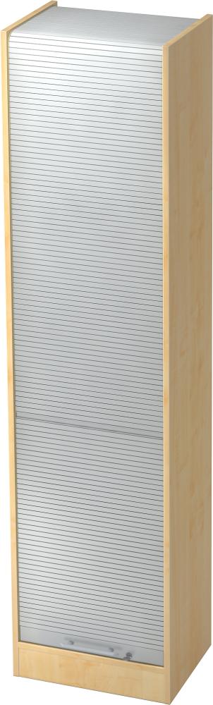 bümö Rollladenschrank 5 OH abschließbar in Ahorn/Silber mit Relinggriff, SET50-3-S-RE Bild 1