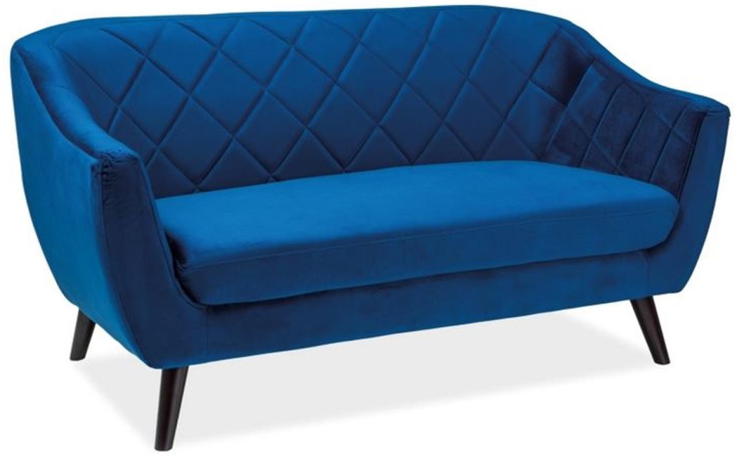 Casa Padrino Luxus Wohnzimmer Sofa 160 x 85 x H. 83 cm - Couch mit edlem Samtstoff Blau Bild 1