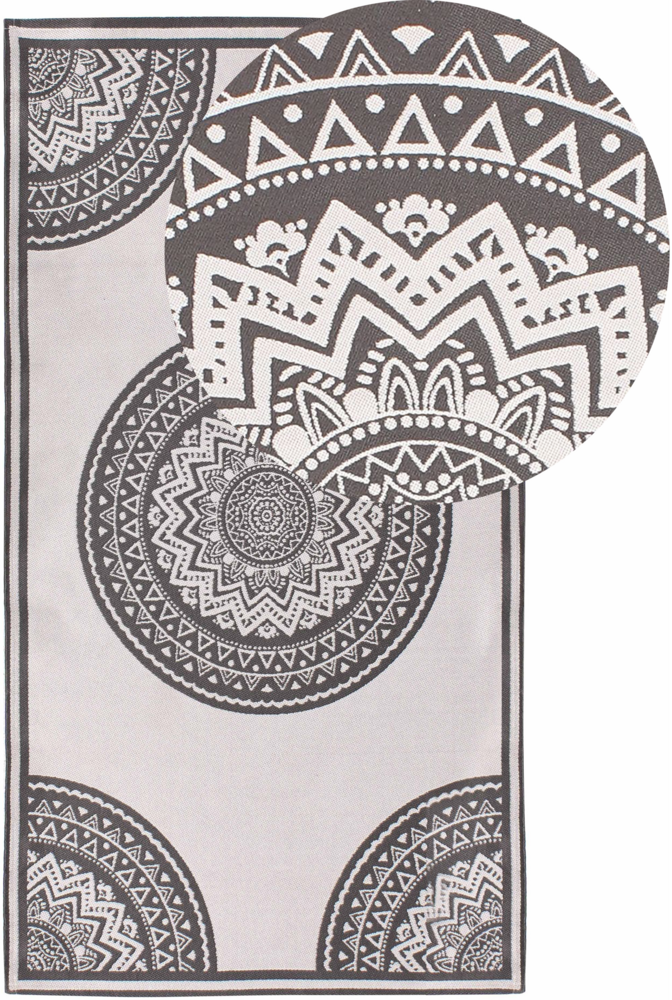 Outdoorteppich NELLORE Grau 80 x 150 cm Bild 1