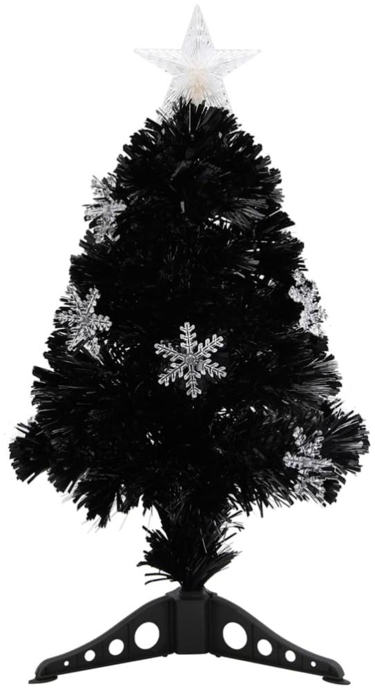 vidaXL Weihnachtsbaum mit LED-Schneeflocken Schwarz 64 cm Fiberoptik 328460 Bild 1