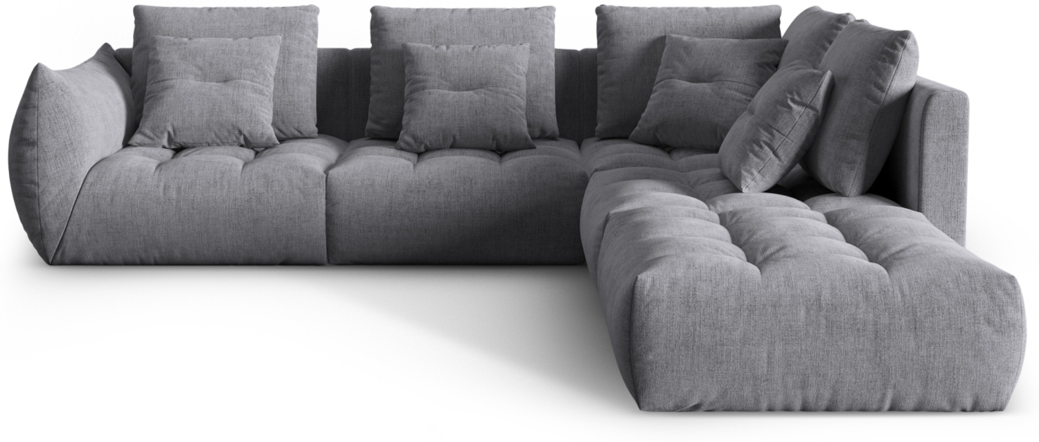 Micadoni Ecksofa Bloom 5-Sitzer Strukturierter Stoff Grau Rechts Bild 1