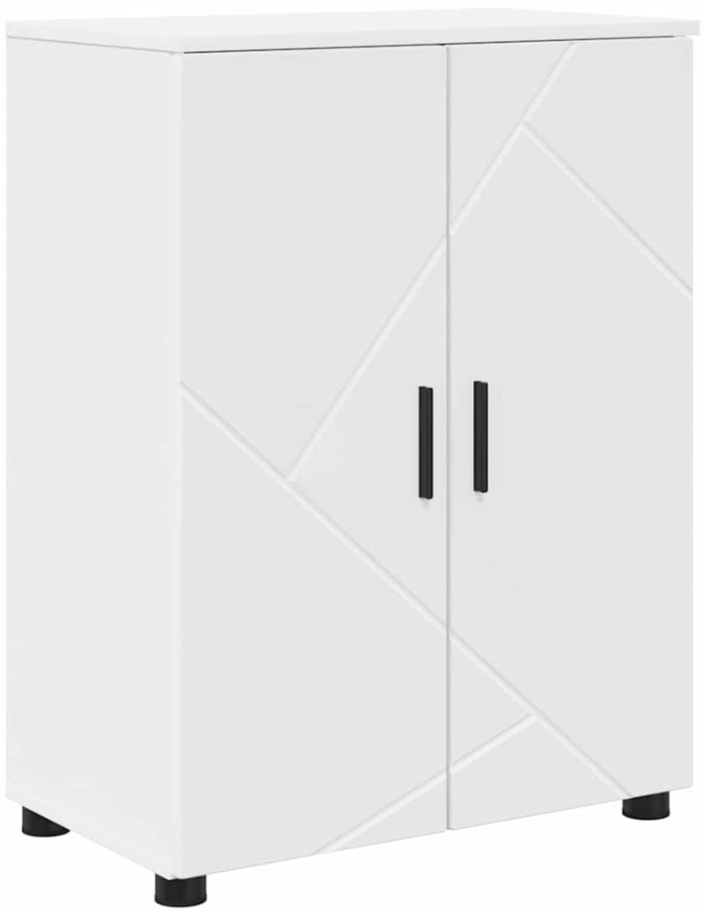 vidaXL Badezimmerschrank Weiß 60 x 35 x 80 cm Holzwerkstoff & Metall 883304 Bild 1