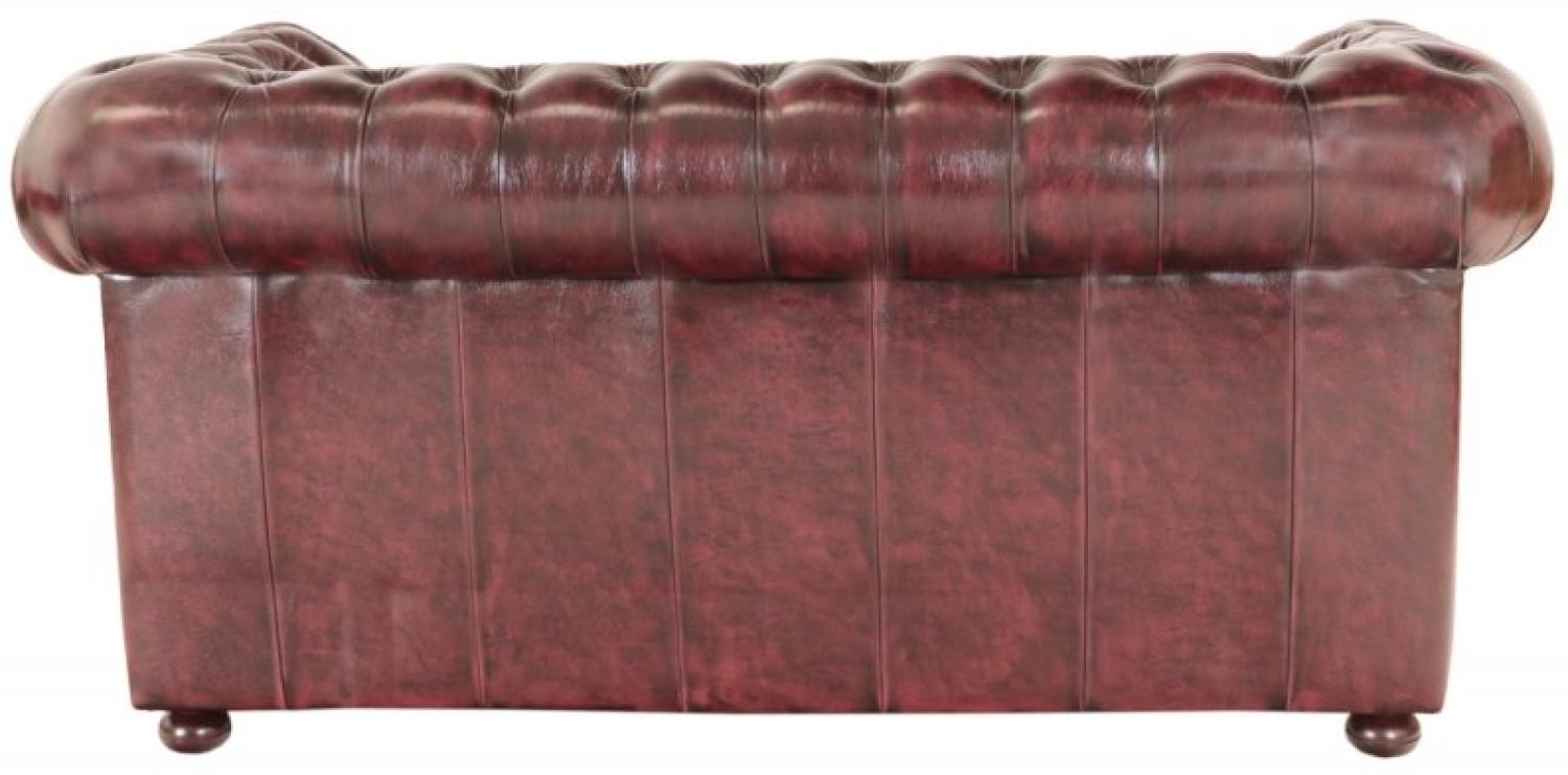 Zweisitzer-Sofa Chesterfield Manchester aus echtem Rindsleder New Red Bild 1