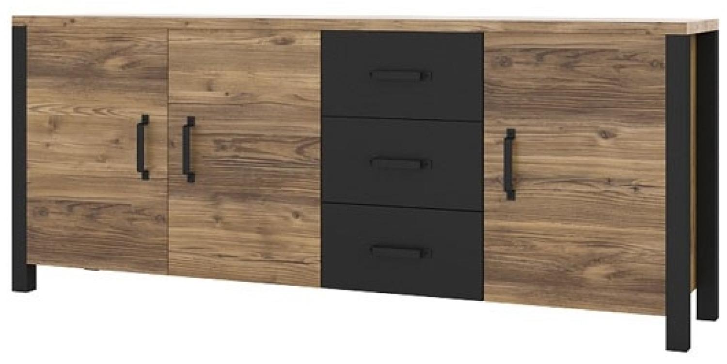 Sideboard Olin Kommode 192x43x79cm appenzeller fichte schwarz Bild 1