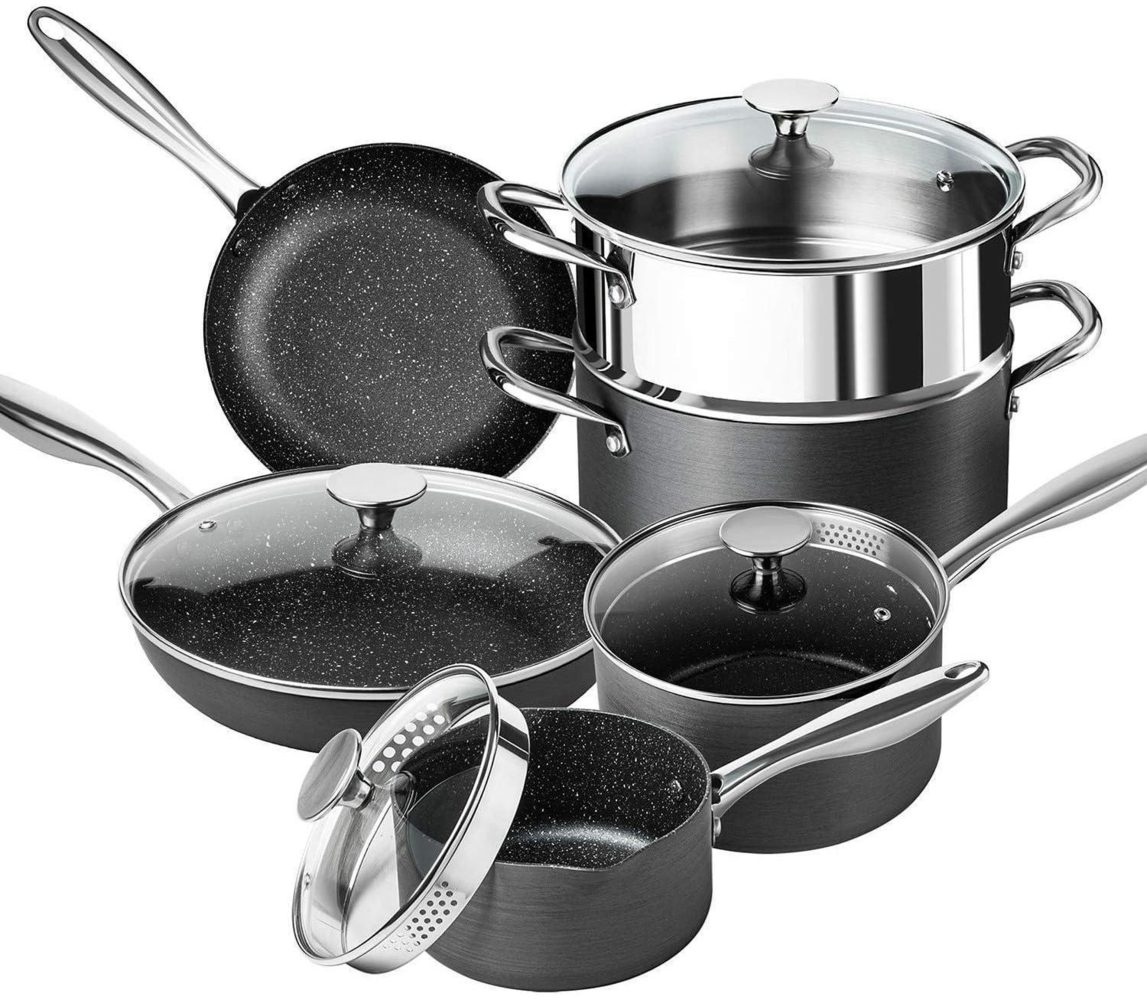 MICHELANGELO Kochtopf Set 10-teilig Granitbeschichtung Induktion Bild 1