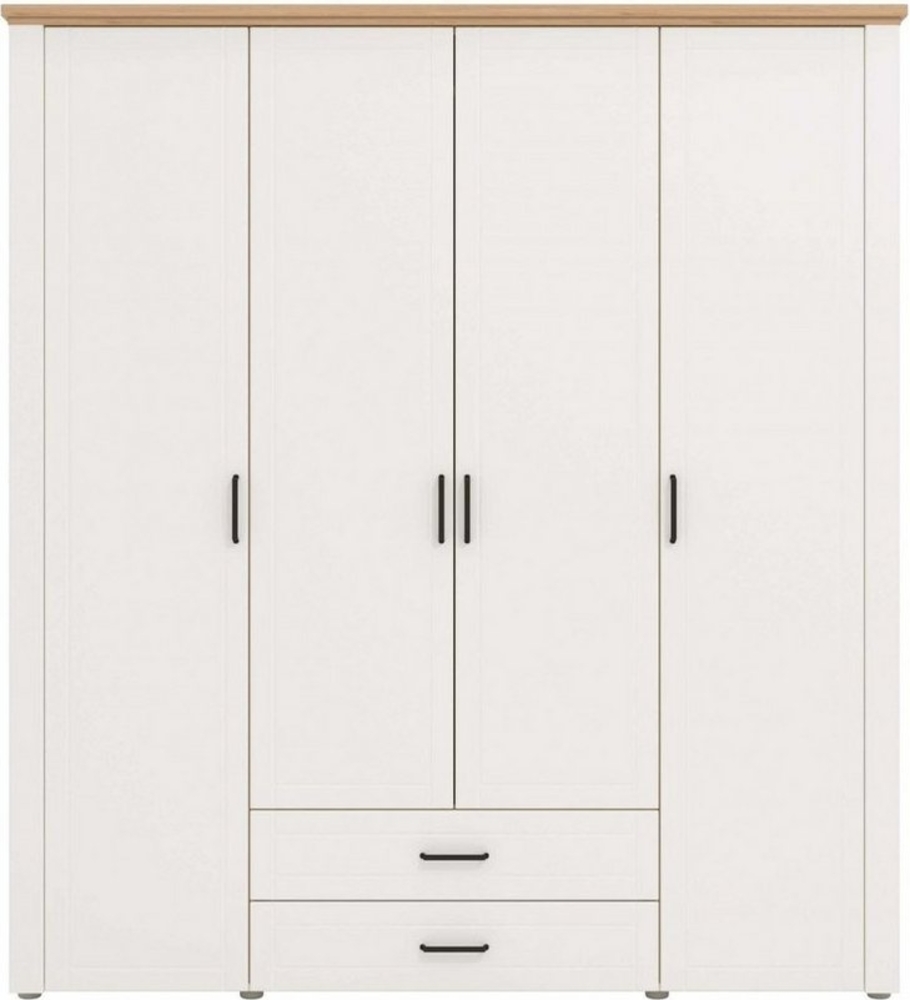 Home affaire Kleiderschrank Valencia Schlafzimmerschrank Garderobe Landhaus Design Bestseller Schrank inkl. 8 Einlegeböden, 2 Schubladen, Kleiderstange Bild 1