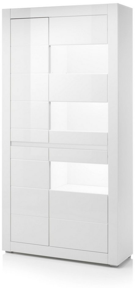 Furn. Design Stauraumvitrine Nobile (Vitrinenschrank in weiß, 4-türig, 100x198 cm) Soft-Close Bild 1