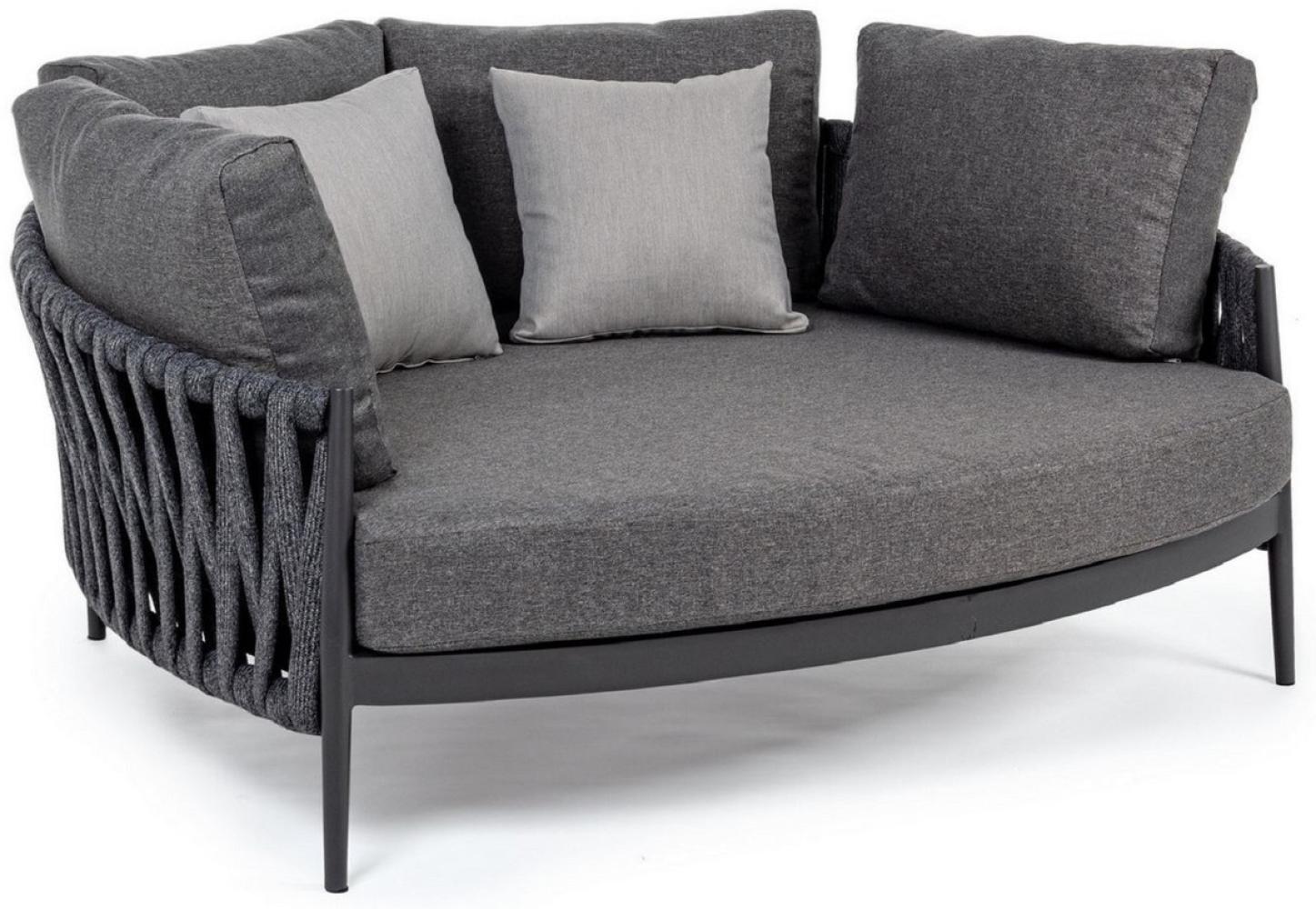 Casa Padrino Luxus Garten Liegesofa mit Kissen Anthrazit 165 x 146 x H. 86 cm - Wetterbeständiges Garten & Terrassen Sofa - Garten & Terrassen Möbel - Luxus Qualität Bild 1