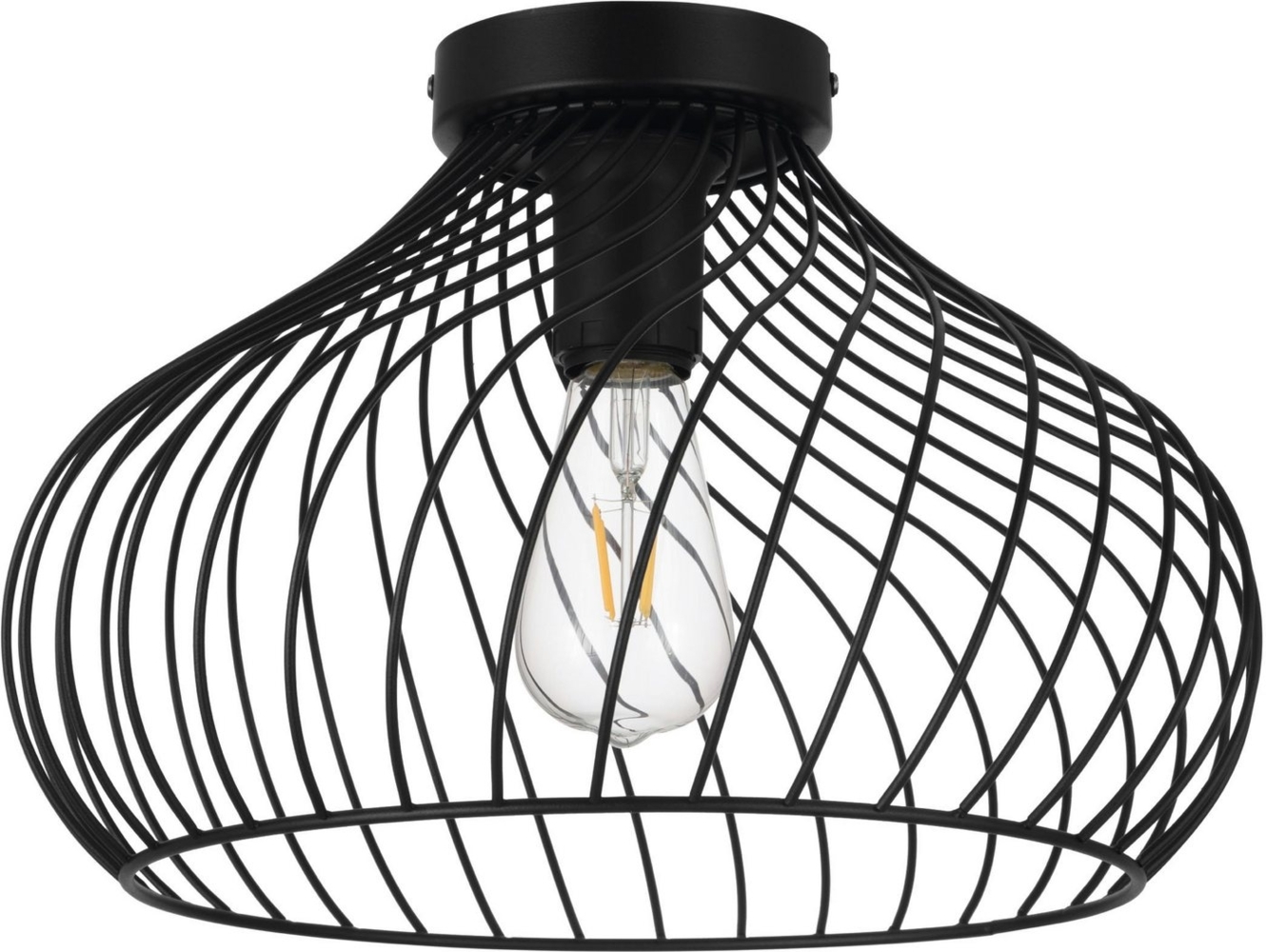 Eglo 32469 Deckenleuchte STAVERTON schwarz H:25 Ø:36,5cm dimmbar Bild 1