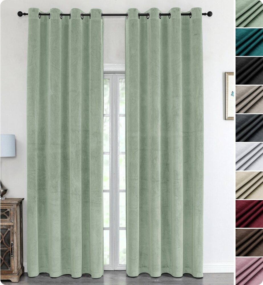 Beautex Verdunkelungsvorhang Samt Vorhang Ösen Gardine Velvet blickdicht abdunkelnd, Ösen (1 St), abdunkelnd Bild 1