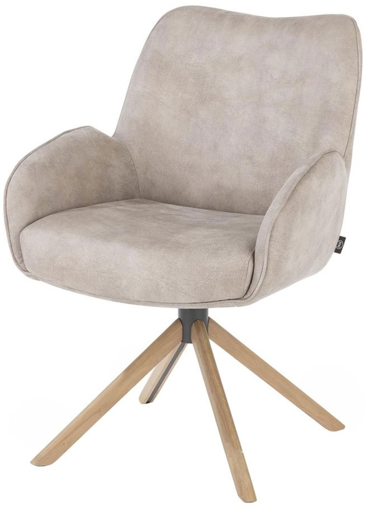 Armlehnenstuhl Riley, Polyester, Beige, 62 x 88 x 65 cm Bild 1