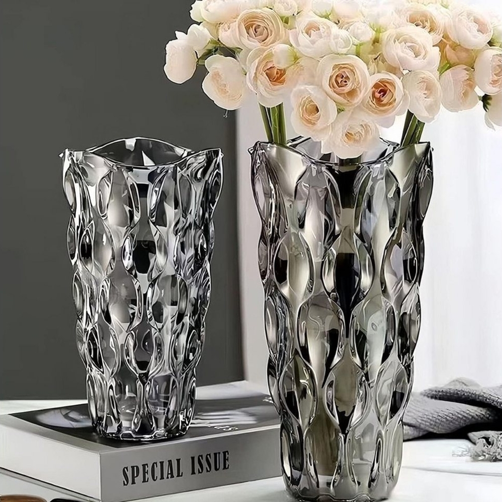 NUODWELL Dekovase Glas Blumenvase,Deko Wohnzimmer,Modern Glas Tulpenvase Aesthetic Vase Bild 1