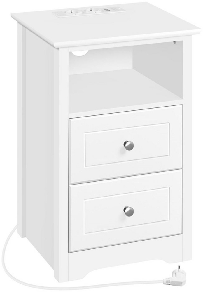 Yaheetech Nachttisch mit Steckdose & USB-Anschlüsse (1-St), Sofatisch Nachtkonsole Nachtschrank Beistelltisch Viel Stauraum Bild 1