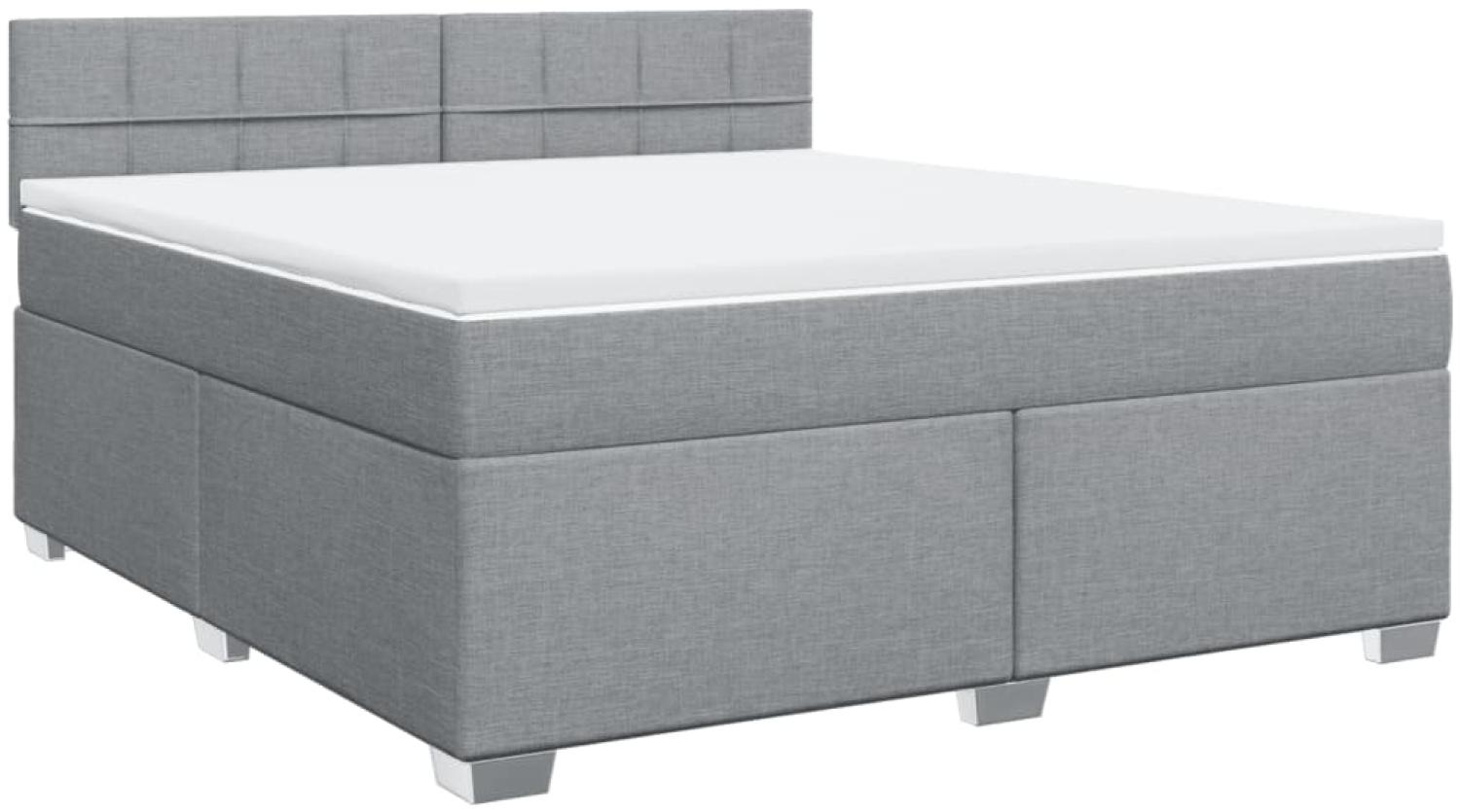 vidaXL Boxspringbett mit Matratze Hellgrau 180x200 cm Stoff 3285967 Bild 1