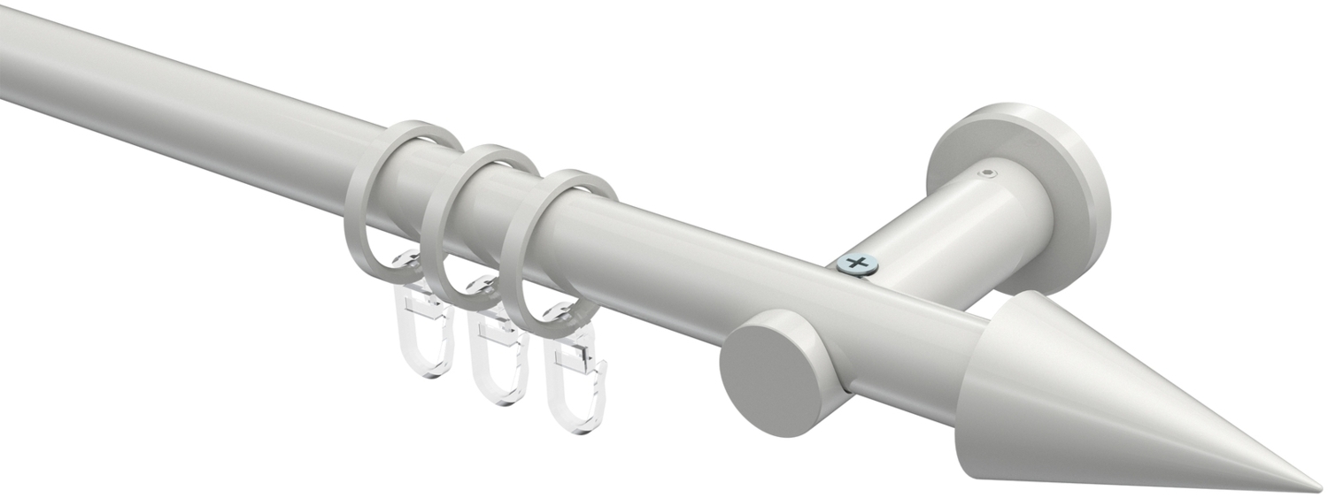 Gardinenstangen-Set Platon Savio 240 cm (geteilt in 2 x 120 cm), 1-läufig, 20 mm Ø Weiß Bild 1